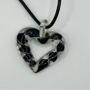 Glass Heart Pendant Necklace